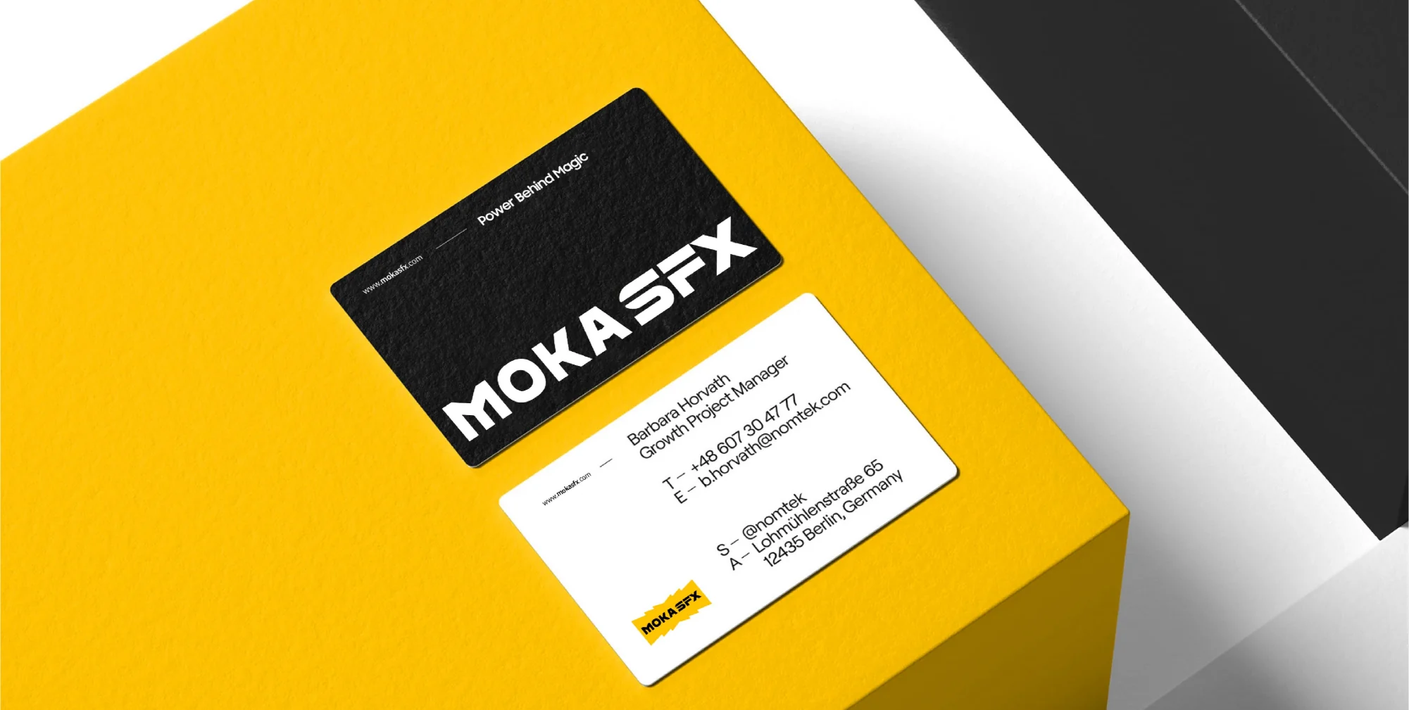 MokaSFX Logo 的名片与文具应用提案