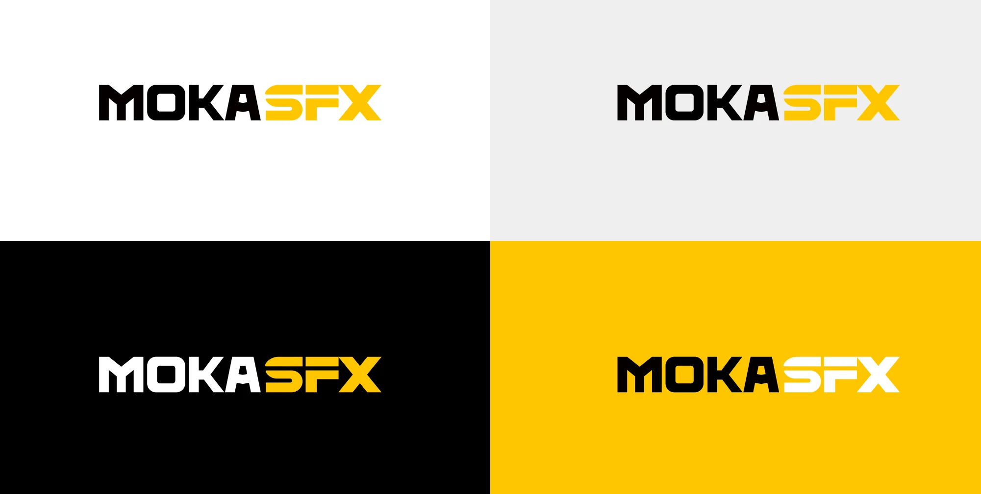 MokaSFX Logo 的不同背景配色版本